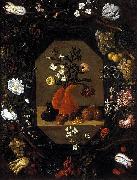 surrounded by a wreath of flowers and fruit Juan de  Espinosa